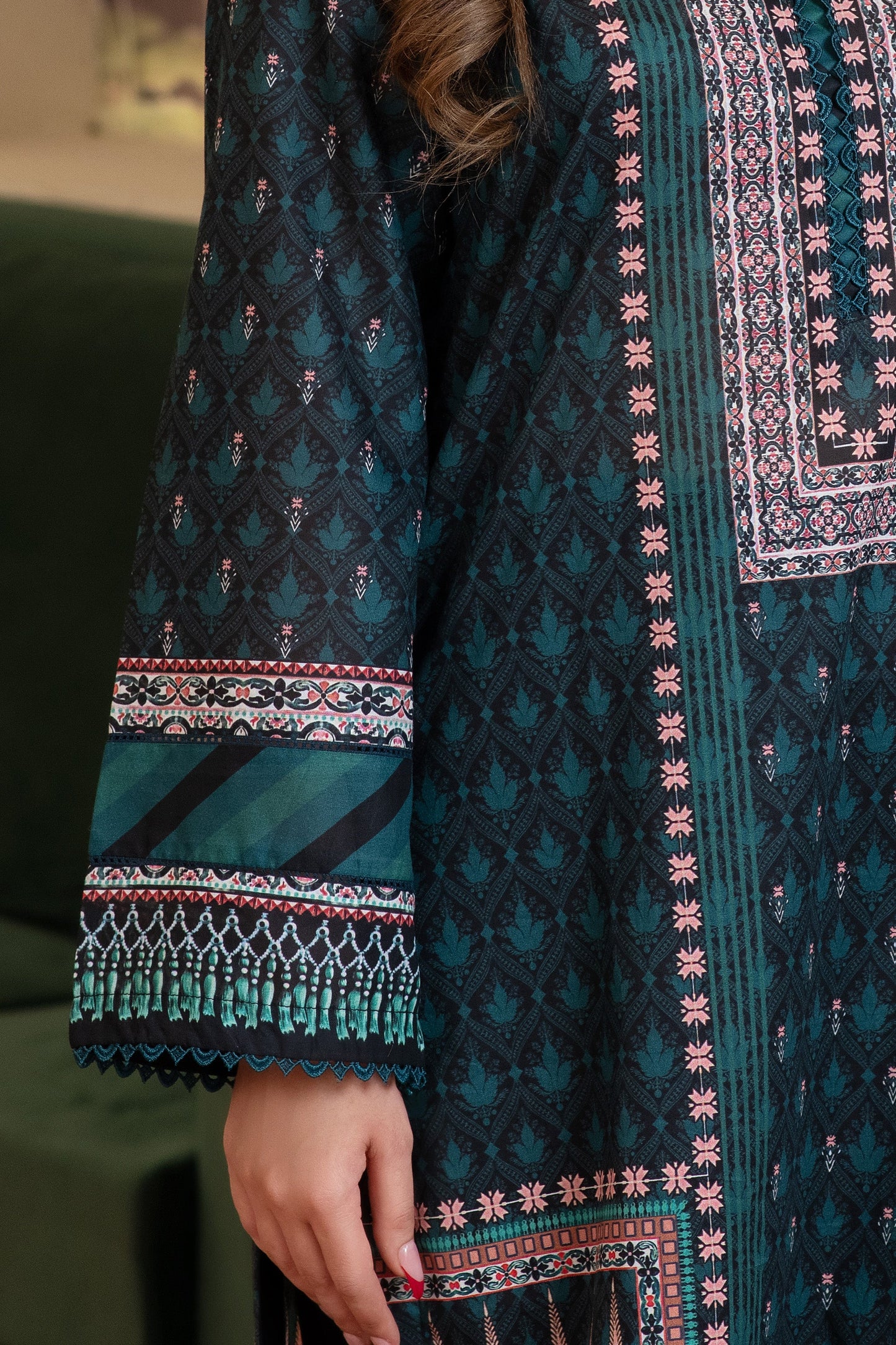 3 Piece Unstitched Black Premium Lawn