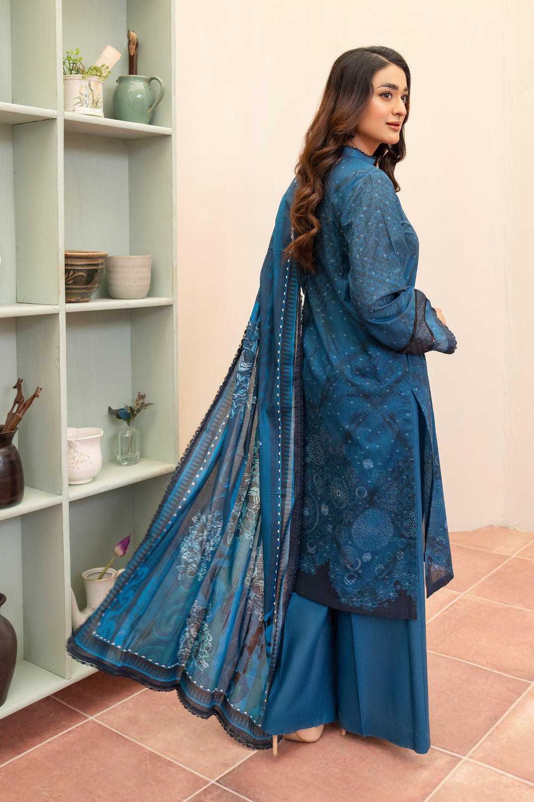 3 Piece Unstitched Cobalt Blue Premium Lawn