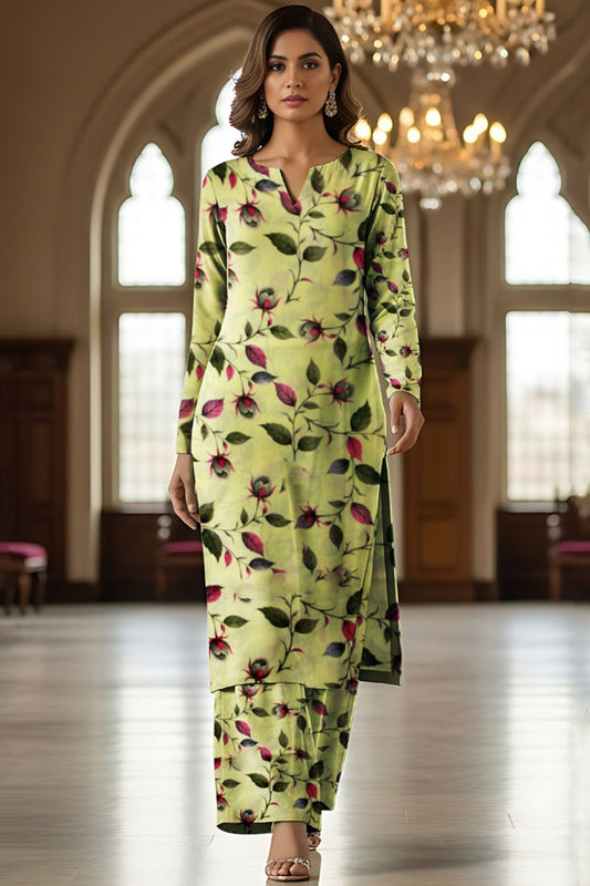 Luxury Digital Lawn Allover Print 2-Piece Suit – Yellow Floral Print